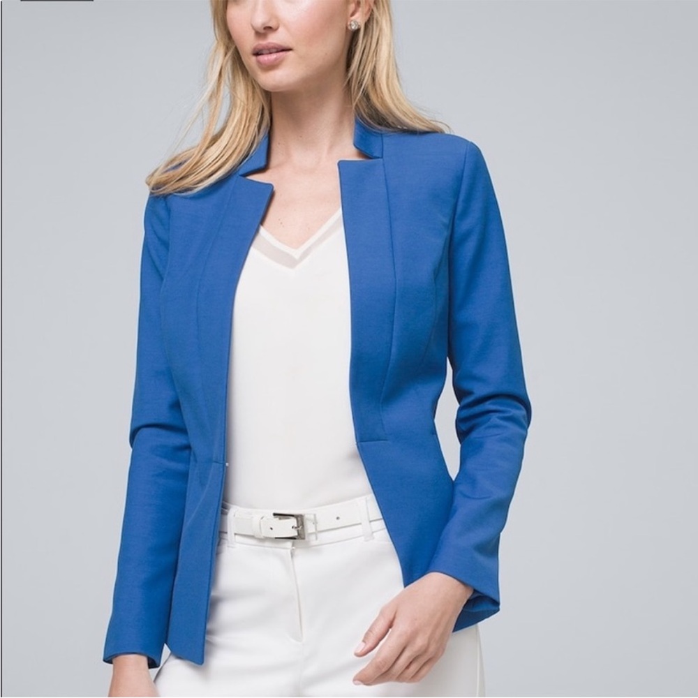 White House Black Market Royal Blue Open Front Blazer